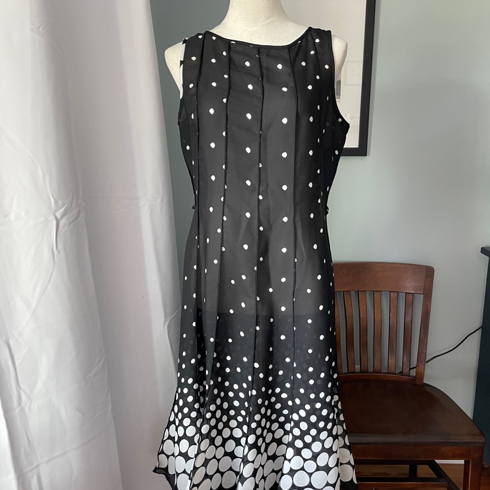 Studio I polka dot midi length dress flared skirt